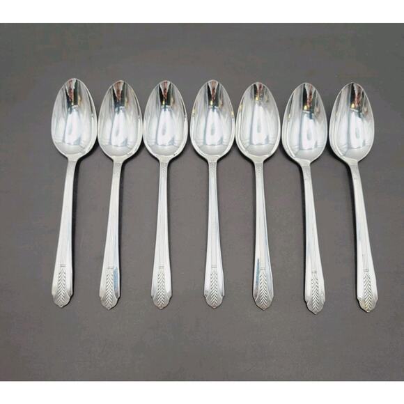 Wm. Rogers 1939 ALLURE Wheat Silver Plate Flatware 50 Pcs Set Vtg - Picture 7 of 16